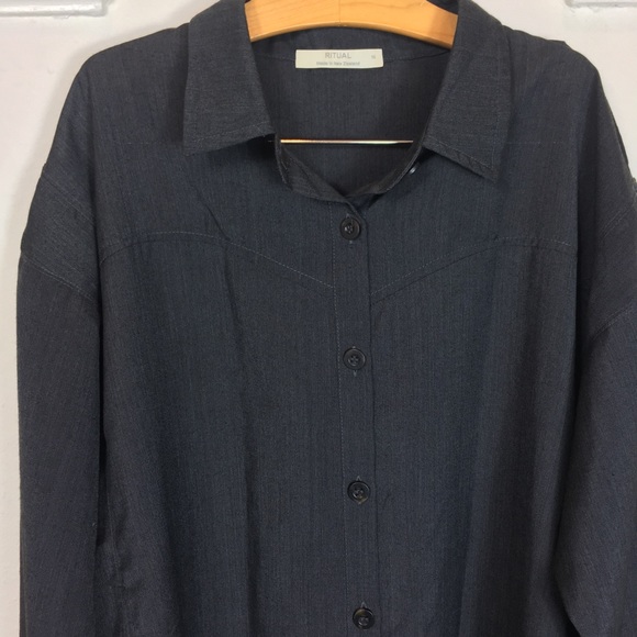 RITUAL NZ wool angora blend button down shirt 14 - Picture 3 of 8